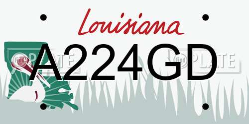 A224GD Louisiana License Plate