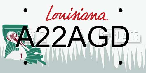 A22AGD Louisiana License Plate