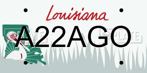 A22AGO Louisiana License Plate