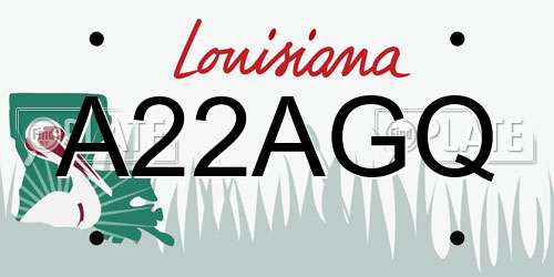 A22AGQ Louisiana License Plate