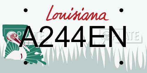 A244EN Louisiana License Plate