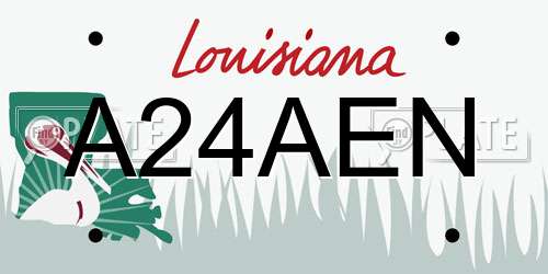 A24AEN Louisiana License Plate
