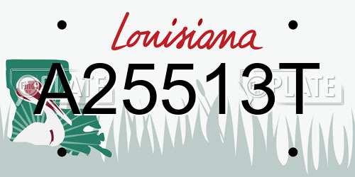 A25513T Louisiana License Plate
