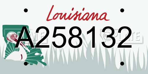 A258132 Louisiana License Plate