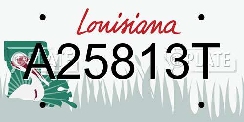 A25813T Louisiana License Plate