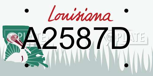 A2587D Louisiana License Plate