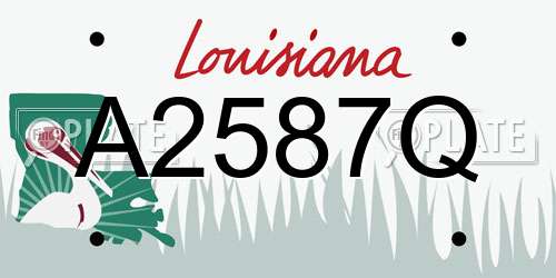A2587Q Louisiana License Plate