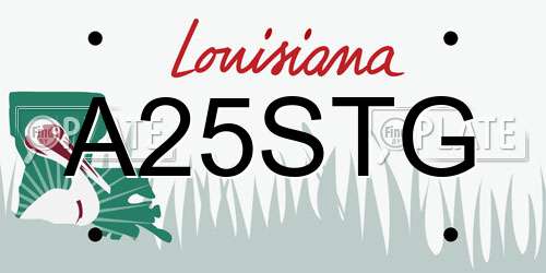 A25STG Louisiana License Plate