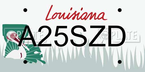 A25SZD Louisiana License Plate