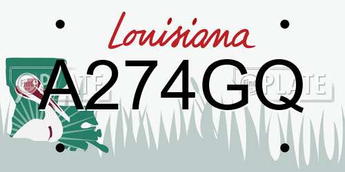 A274GQ Louisiana License Plate