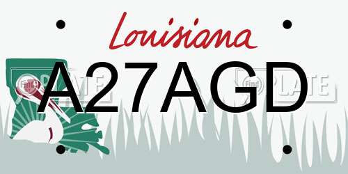 A27AGD Louisiana License Plate