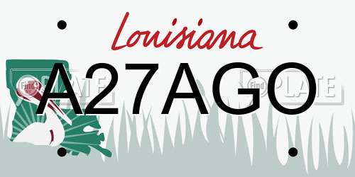 A27AGO Louisiana License Plate