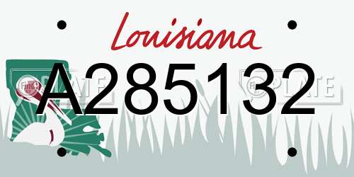 A285132 Louisiana License Plate
