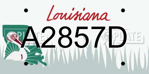 A2857D Louisiana License Plate