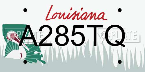 A285TQ Louisiana License Plate