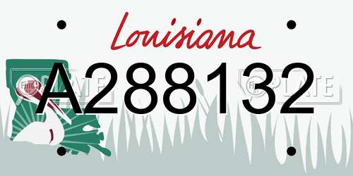 A288132 Louisiana License Plate