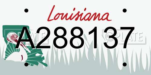 A288137 Louisiana License Plate