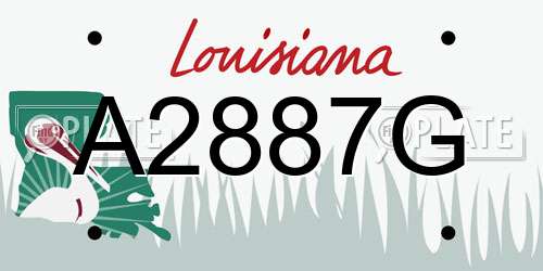 A2887G Louisiana License Plate