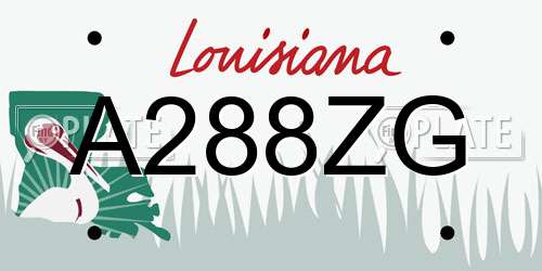 A288ZG Louisiana License Plate