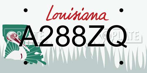 A288ZQ Louisiana License Plate