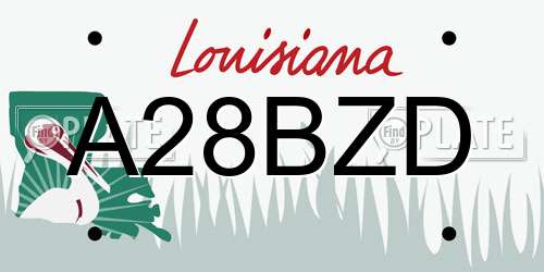 A28BZD Louisiana License Plate