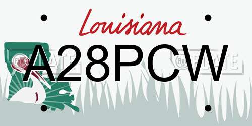 A28PCW Louisiana License Plate