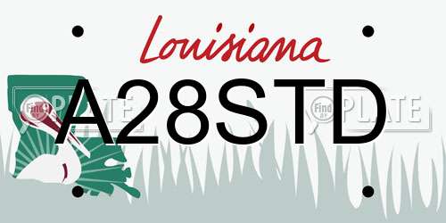 A28STD Louisiana License Plate