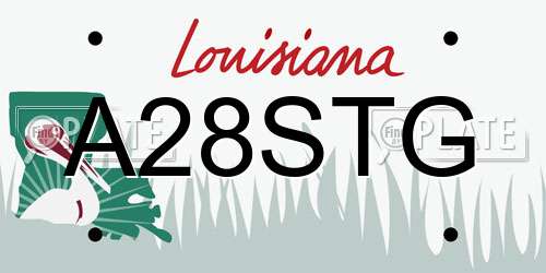 A28STG Louisiana License Plate