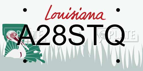 A28STQ Louisiana License Plate