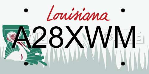 A28XWM Louisiana License Plate