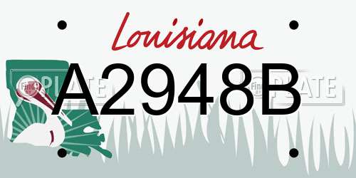A2948B Louisiana License Plate