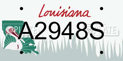 A2948S Louisiana License Plate