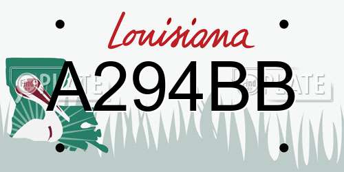 A294BB Louisiana License Plate