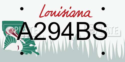 A294BS Louisiana License Plate