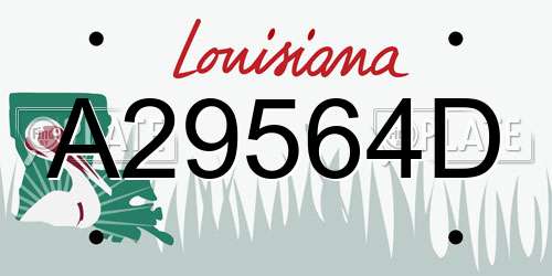 A29564D Louisiana License Plate
