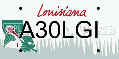 A30LGI Louisiana License Plate