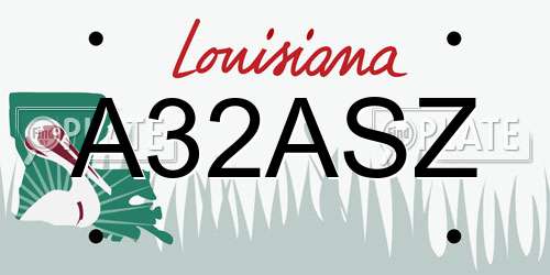 A32ASZ Louisiana License Plate