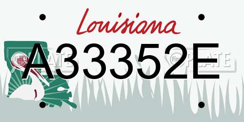 A33352E Louisiana License Plate