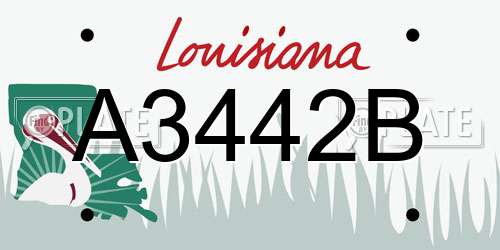 A3442B Louisiana License Plate