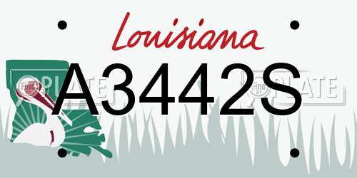 A3442S Louisiana License Plate