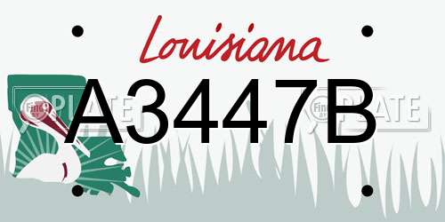 A3447B Louisiana License Plate