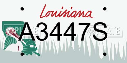 A3447S Louisiana License Plate