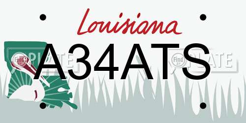 A34ATS Louisiana License Plate