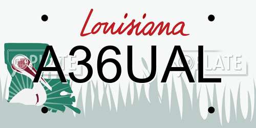 A36UAL Louisiana License Plate