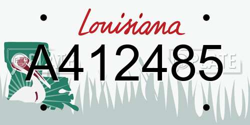 A412485 Louisiana License Plate