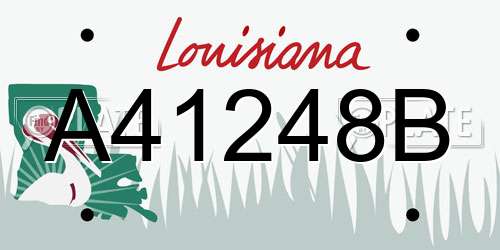 A41248B Louisiana License Plate