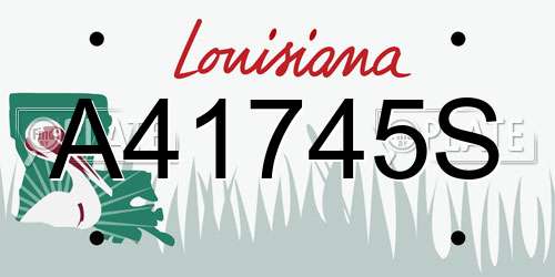 A41745S Louisiana License Plate
