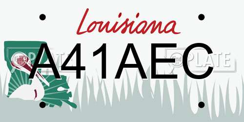 A41AEC Louisiana License Plate