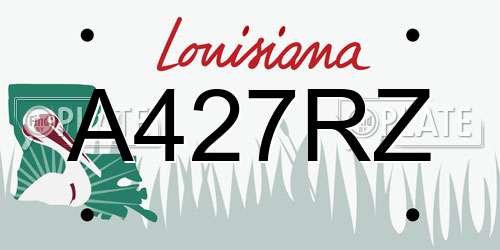 A427RZ Louisiana License Plate