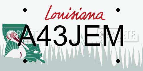 A43JEM Louisiana License Plate